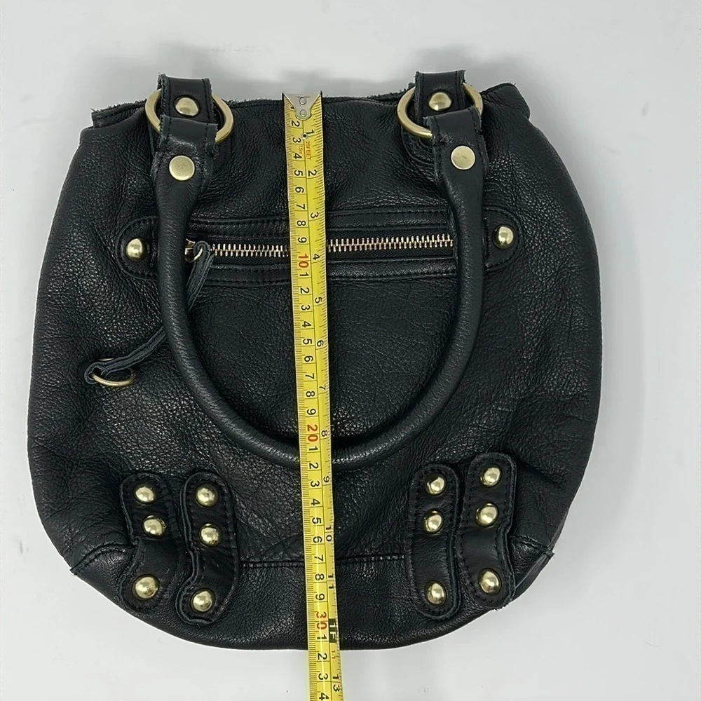 Linea Pelle Black Leather Tote Shoulder Bag Purse